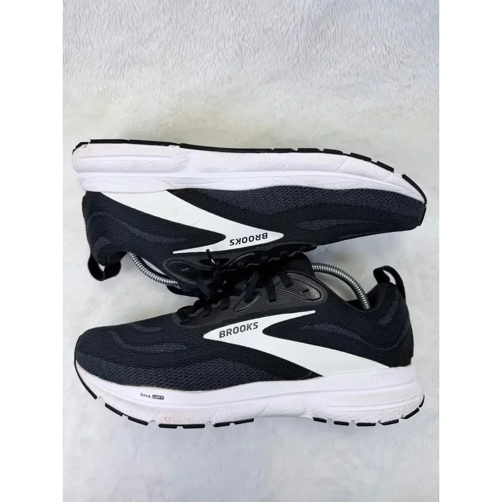 Brooks Trace 4 Mens Running Shoes Black White Size 10 2E Wide Sneaker